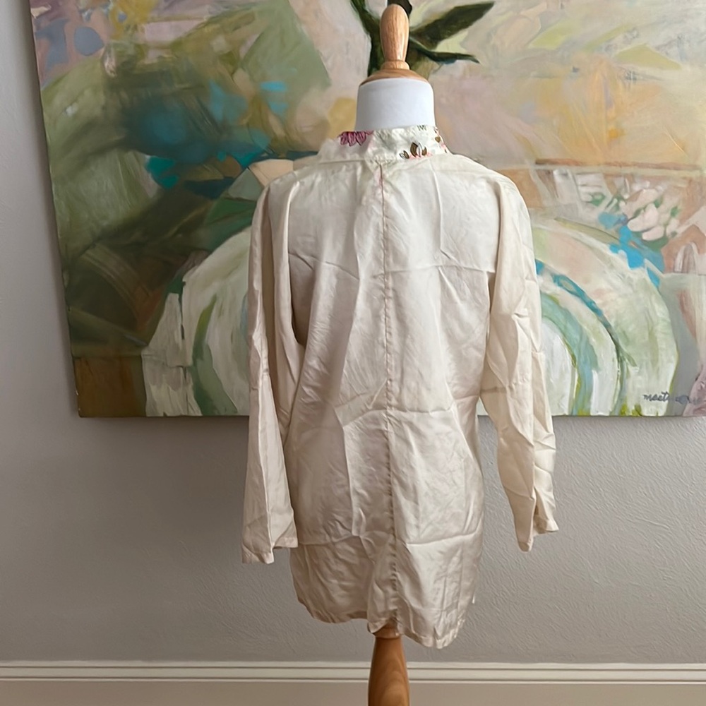 Johnny Was Silk Tunic floral cream small - Picture 10 of 16